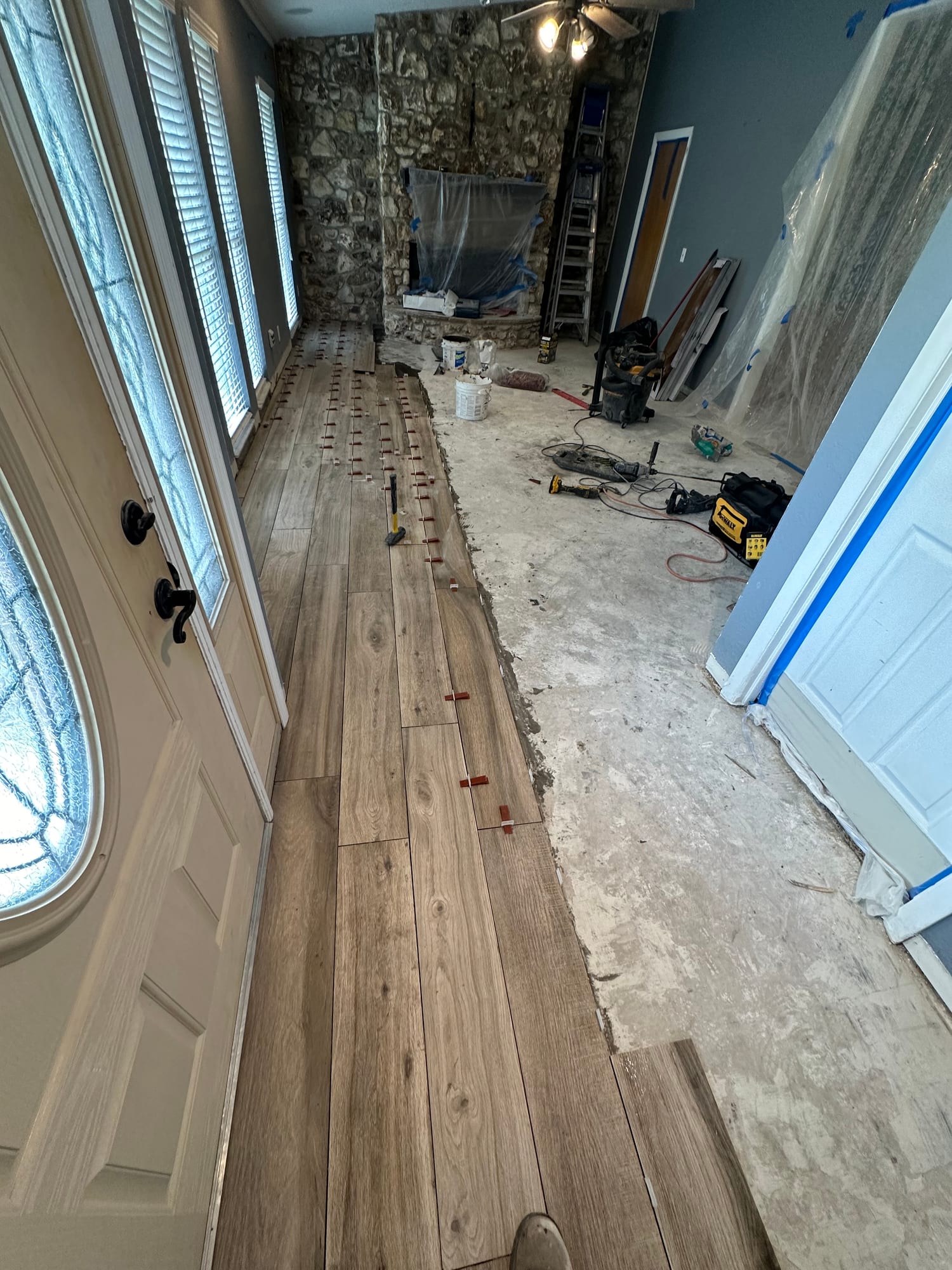 The same room during the build